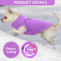 2 Pieces Fleece Dog Sweater Vest Winter Warm Dog Clothes for Small - rose,purple / Medium(7-10lbs) - image 4