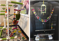 Bird Ladder Toys Coloured Flexible Parrot Swing Bridge Wooden - 27.6 in (12 Steps) - image 4