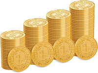 Vonokee 120 plastic gold pirate coins with skull and ship designs - view 3