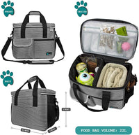 PetAmi Dog Travel Bag Organizer, Pet Supplies Diaper Tote - Medium - 14.5"L x 8.0"W x 12.0"H / Stripe Black - image 2