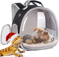 Bearded Dragon Travel Carrier Backpack, Lizard Backpack Carrier - Black / Backpack