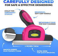 DakPets Stainless Steel Deshedding and Dematting Tool - Pink - image 3