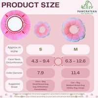 Adjustable Comfy Flower Style Elizabeth Collar for Cats and Puppies Soft Recovery Cone Pet Protective Neck Collar (Pink, Small)