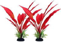 ALEGI Silk Aquarium Plants, 12 Inch Artificial Silk Plants Decorations for Fish Tank,Aquarium Décor Plastic Plants (Red, 2 Pack)