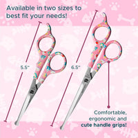 Kenchii Happy Kitty Ball Tip Grooming Scissors for Cats 5.5in Pink – Essentials for Cats - 6.5 Inch / Pink - image 2