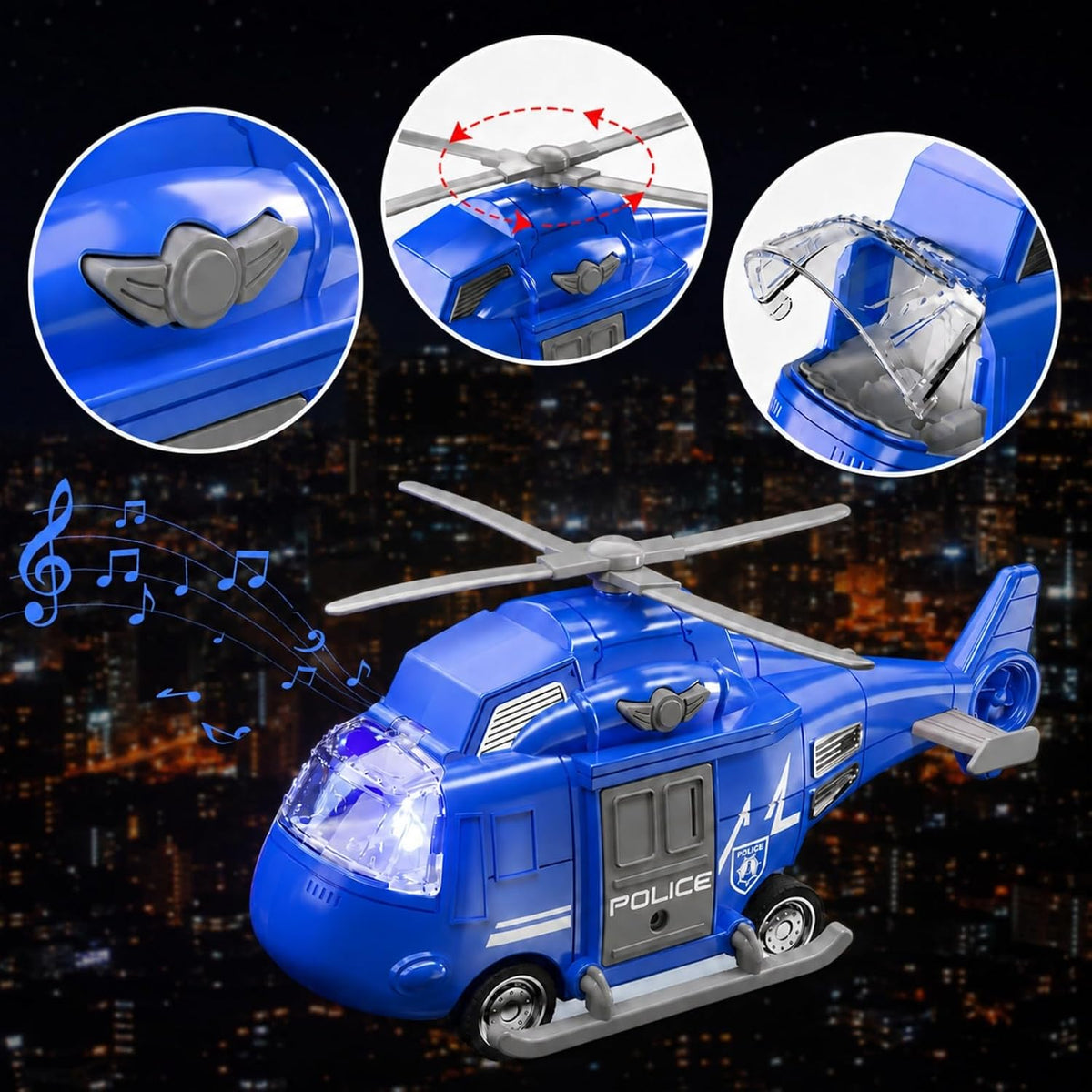 TEMI Emergency Vehicle Toys, Ambulance, Fire Truck, Police Car - image 4