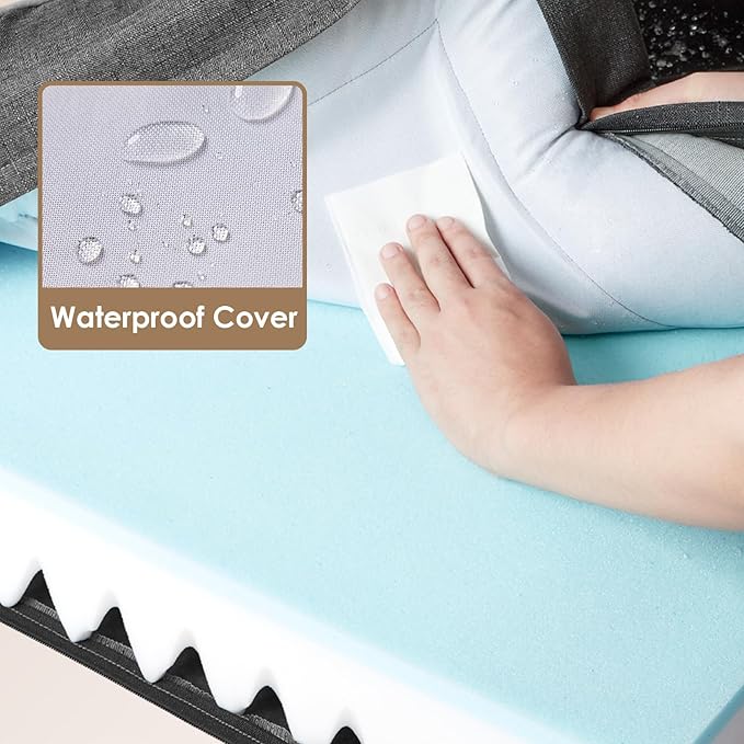 EHEYCIGA Orthopedic Dog Bed for Medium Dogs, Waterproof Memory Foam Medium Pet Beds with Sides, Non-Slip Bottom and Egg-Crate Foam Dog Couch Bed with Washable Removable Cover, Dark Grey