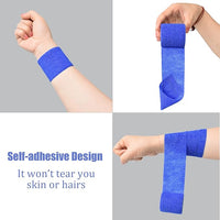 9 Pack 2" x 5 Yards Self Adhesive Bandage Wrap Self Stick Wrap for Ankle, Wrist, Finger, Sports, Breathable Cohesive Vet Tape for Pets (D Dark Blue)