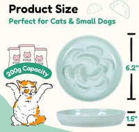 Slow Feeder Bowl for Cats and Small Dogs - Green / 6.3''W x 1.5''H - image 2
