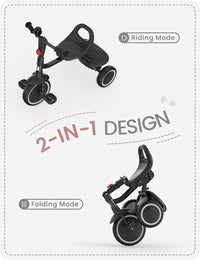 besrey Toddler Tricycle with Bell - Black - image 2