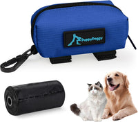 2 Pack Poop Bag Holder for Dogs and Cats Black Waste Bag Dispenser - Blue