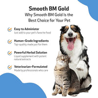 Pet Wellbeing Smooth BM Gold for Dog & Cats - Constipation Relief & Stool Softener, Supports Healthy Bowel Movements - Natural Herbal Supplement 4 oz (118 ml)