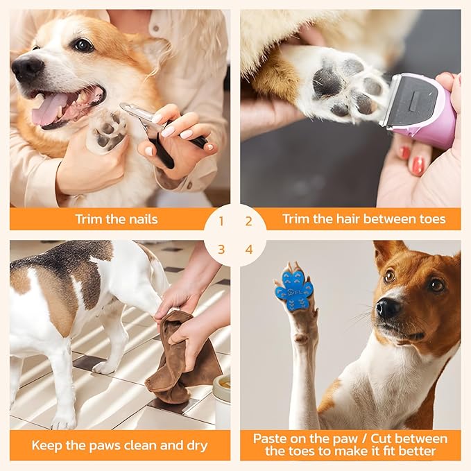 Anti-Slip Dog Paw Protector Pads for Senior Dogs, Dog Paw Blue Stickers with Strong Traction on Hardwood Floor, Dog Essentials,12sets(48pcs) XXL (61-80lbs)