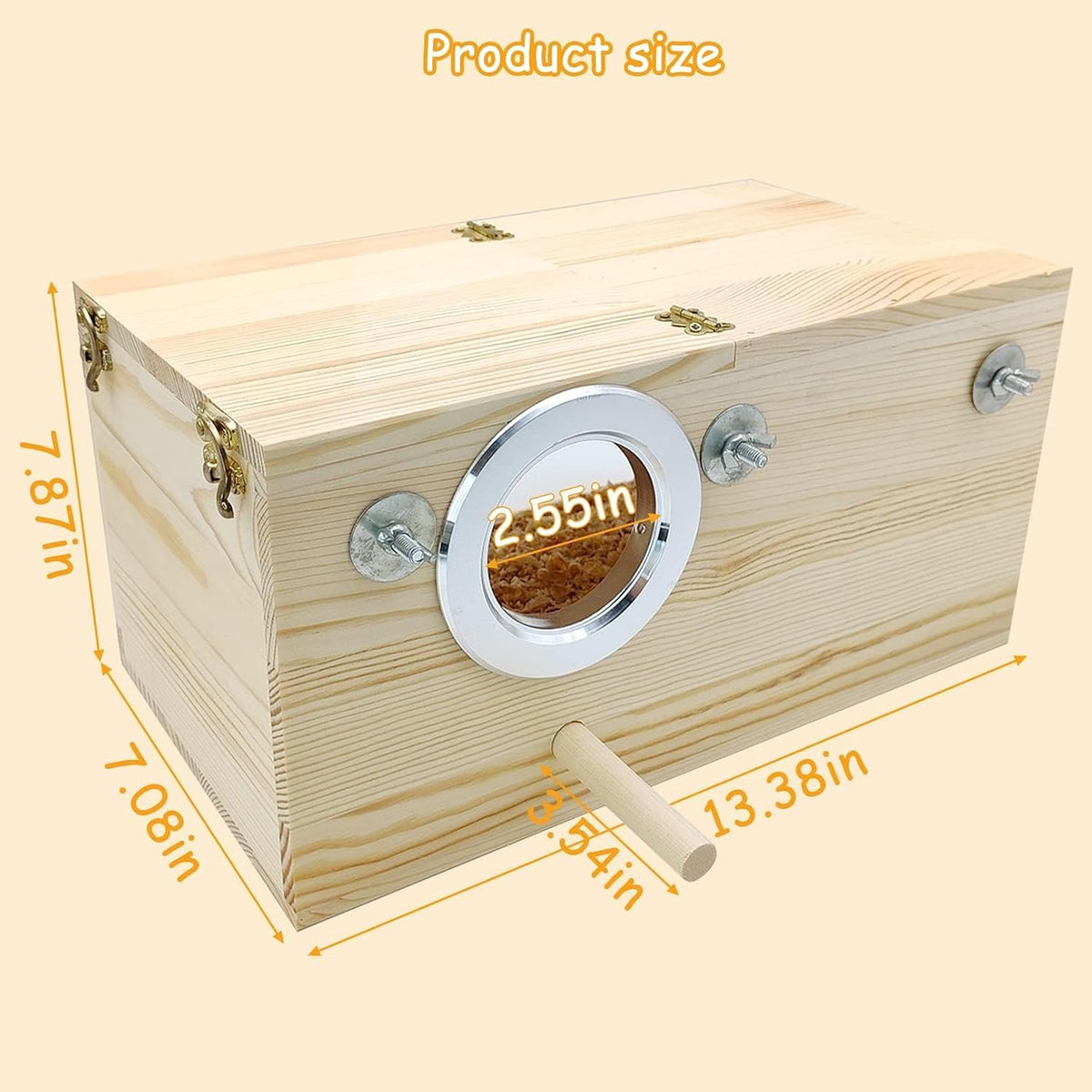 Acrylic Parakeet Nesting Box Transparent Panoramic Bird Nest for Cage – Essentials for Birds - XL: 13.3 x 7.8 x 7.08 inch - image 2