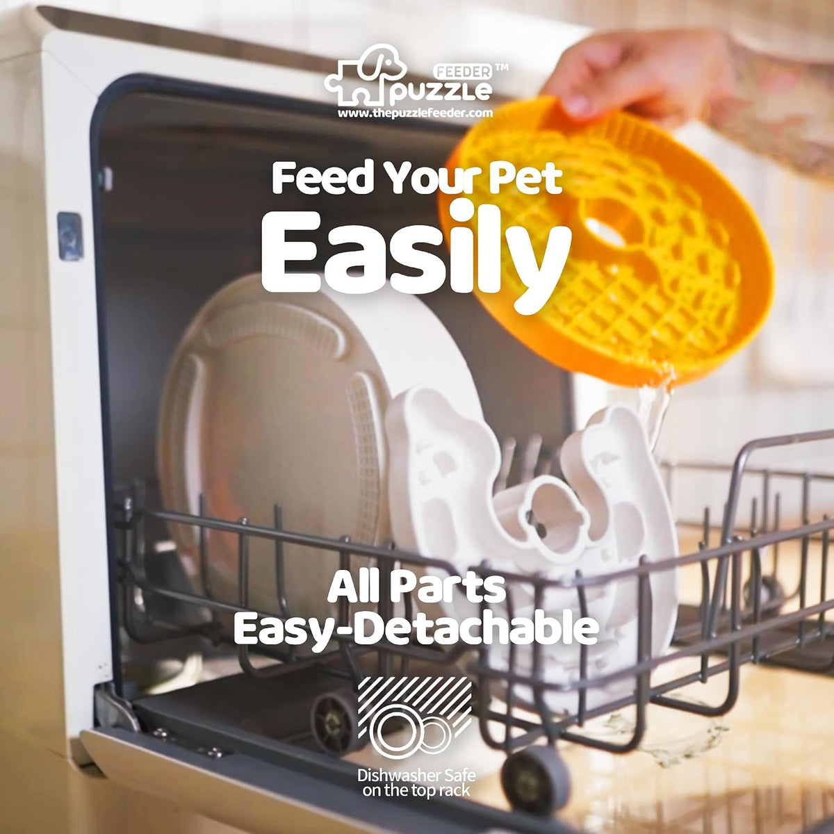 Slow Feeder Dog Bowl for Large Dogs with Non-Slip Base - M / Orange - image 4