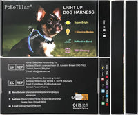 PceoTllar Light Up Dog Harness, LED No Pull Reflective Dog Harness, Flashing Lighted for Night Walking - Small/Medium, (Black Red,xs)