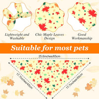 Chunful 100 Pcs Fall Dog Bandanas Bulk Maple Leaf Print Autumn Pet - Maple / 25.6 x 17.7 x 17.7" - image 3