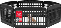 IRIS USA 4-Panel Dog Playpen, Pet Enclosure - Black / 6 Panel – 24" H