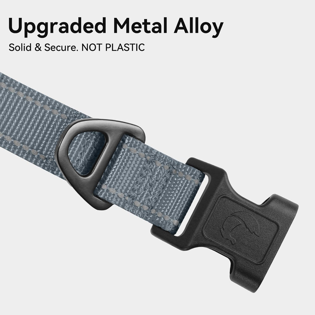 Joytale Reflective Dog Collar, Adjustable Neoprene Padded - X-Small (Pack of 1) / Gray - image 3