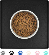 Pet Placemat for Dog and Cat - 11.8"L x 11.8"W / Black