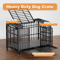 48 Inch Heavy Duty Dog Crate with Wheels - 53.1"L x 30.0"W x 32.3"H - image 4
