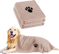 Puomue 2 Pack Microfiber Dog Towels for Drying Dogs - Camel / 40 x 23.6 inches - 2 Pack