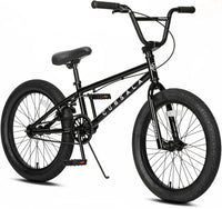 cubsala Crossea 18 20 Inch Kids Freestyle BMX Bike for 5-13 Years Old – Fun for Kids & Family - Black & Black / 18 Inch / Without Pegs