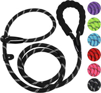Dog Leash, 6 FT Heavy Duty Dog Leashes with Comfortable Padded Handle,Black – Essentials for Dogs - Black / 6 Feet x 3/8 Inch