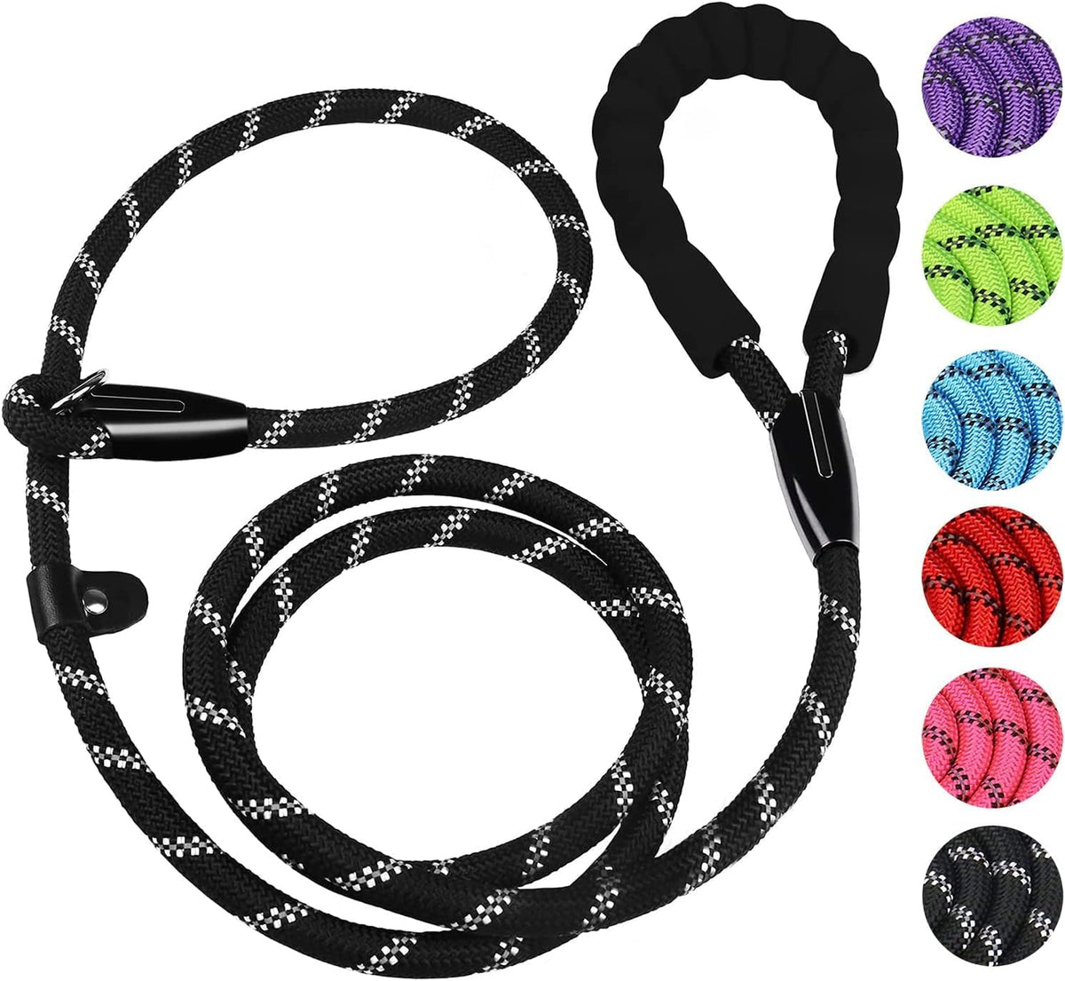 Dog Leash, 6 FT Heavy Duty Dog Leashes with Comfortable Padded Handle,Black – Essentials for Dogs - Black / 6 Feet x 3/8 Inch