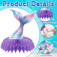 10 Pcs 80s Party Decorations, 1980s Table Honeycomb Centerpieces – Fun for Kids & Family - Mermaids Style - image 3