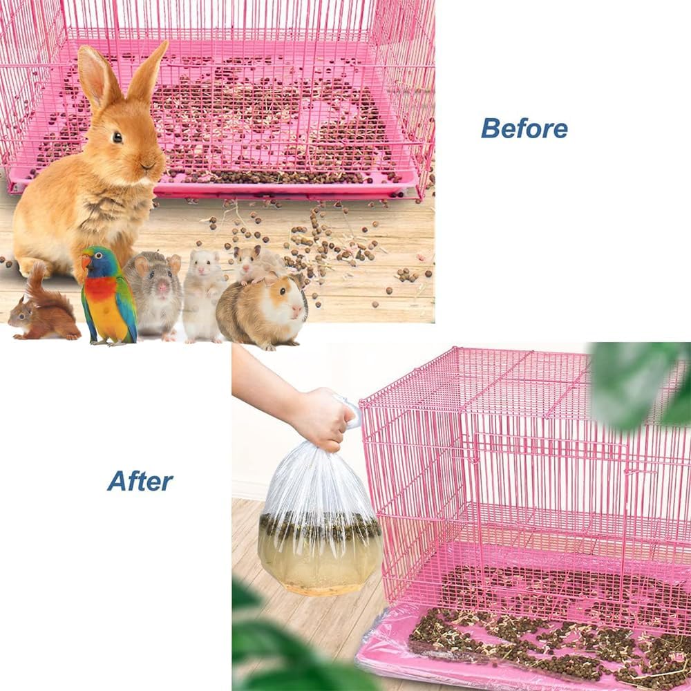 50 Pcs Disposable Rabbit Cage Liner Quick Cleanup Litter Box Liners - Large-Standard - image 2