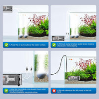 Aquarium Air Pump,Ultra-Quiet/Small Size/More Output Air Pump for Fish Tank 1.5w/29GPH/14Kpa,with - 2W/57GPH （40-60gal） - image 4