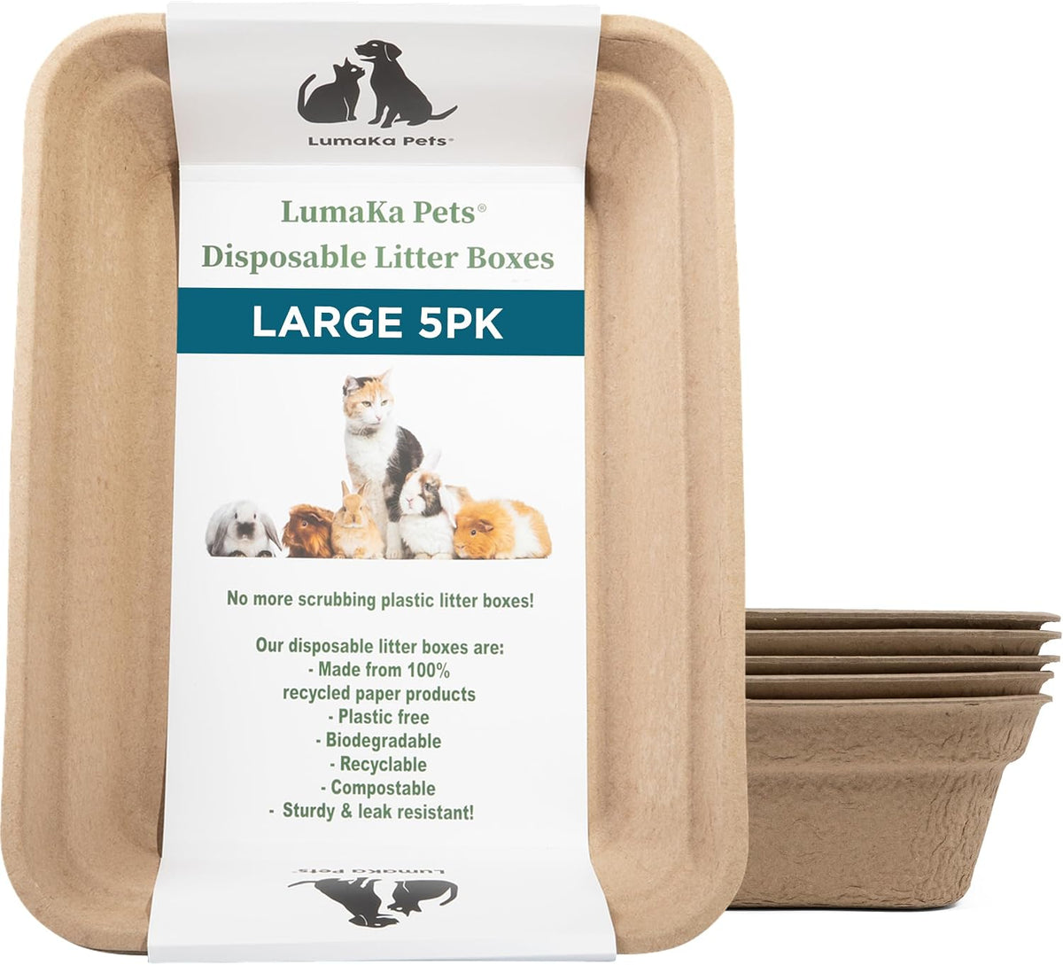 LumaKa Pets disposable cat litter box made of extra thick recycled cardboard