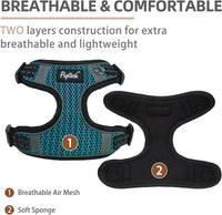 PUPTECK Dog Harness and Leash Set Small Sized - XS (9-13lbs, Chest 14"-16") / #1 Blue(Breathable Mesh) - image 2
