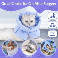 Soft Cat Cone Collar for Recovery - Adjustable, Lightweight Elizabethan Collar Alternative for Small Cats & Kittens