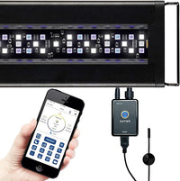 Current USA 24"-36" Inch Orbit Marine LED Saltwater Reef Marine Aquarium Light with Bluetooth App Control | Wireless Lighting & eFlux Wave Pump Control for Fish Tank (4201)