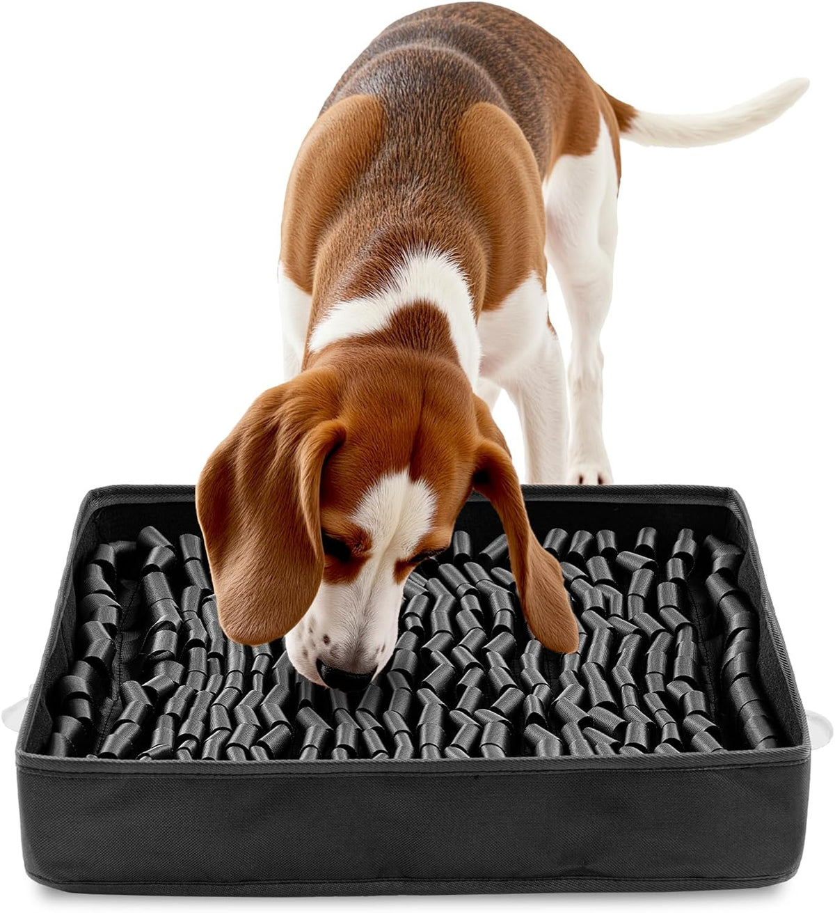 FunFurry Snuffle Mat for Dogs, Dog Puzzle Mat - Black / 17" X 15"