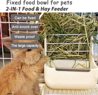 HERCOCCI Rabbit Hay Feeder and Water Bottle Set, Chinchilla - WHITE / Large - image 4