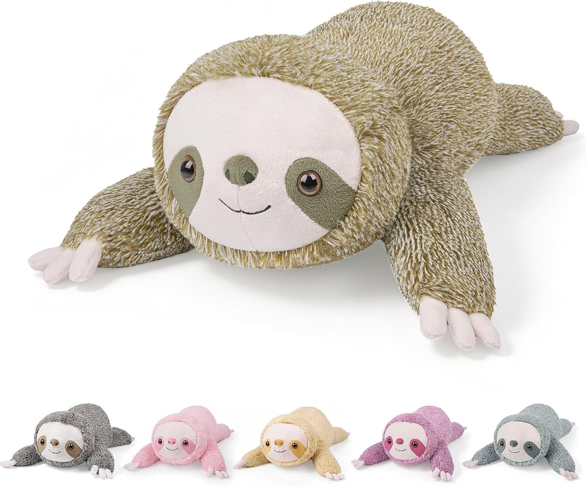 gnomantic Turtle Weighted Stuffed Animals, Plush Pillow for Kids – Fun for Kids & Family - Green Sloth / Medium / Sloth