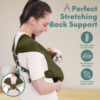 Supet Dog Sling Carrier for Small Pet - Green / Regular - image 2