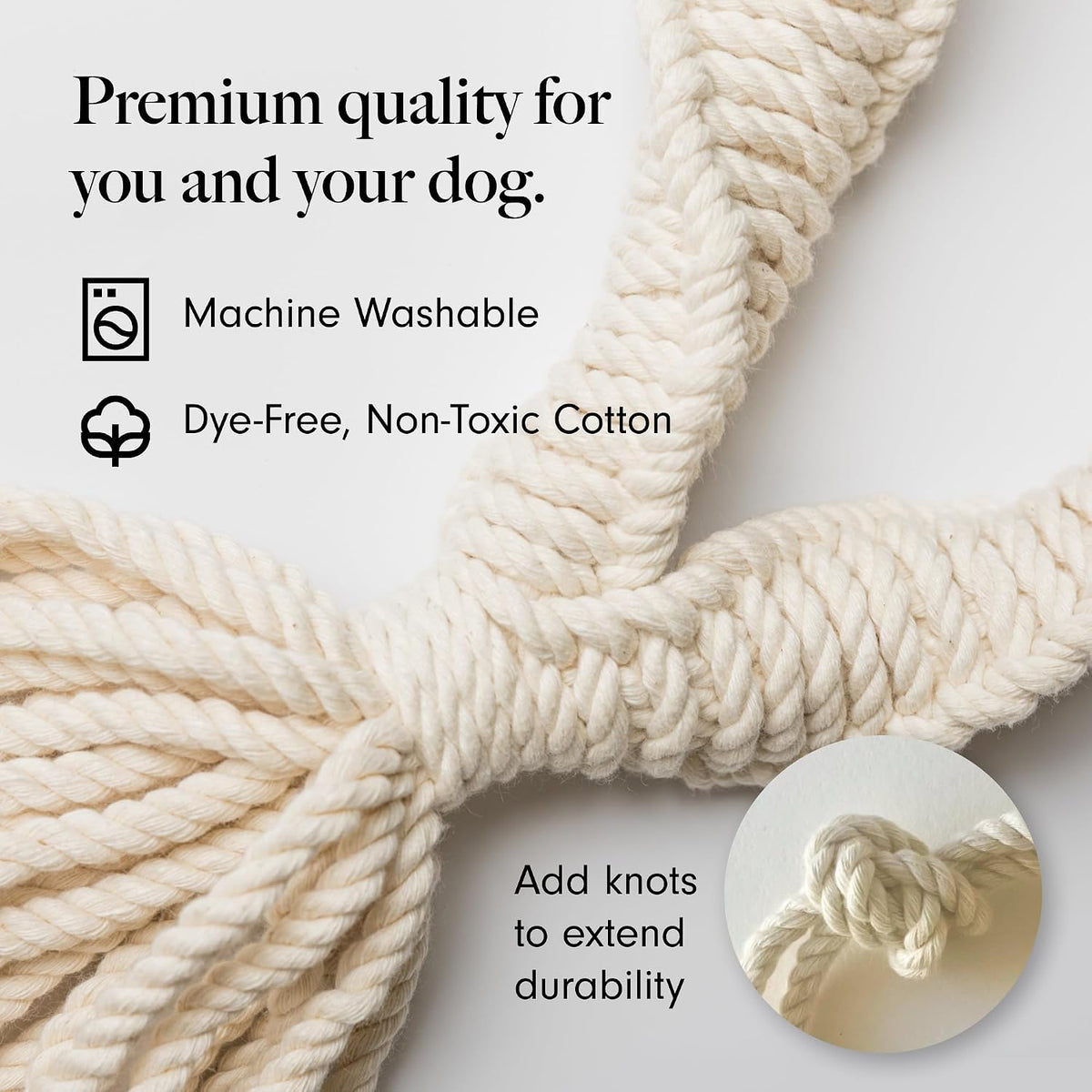 LAY LO Natural Cotton Dog Rope Toy for Small & Medium Dogs - image 3
