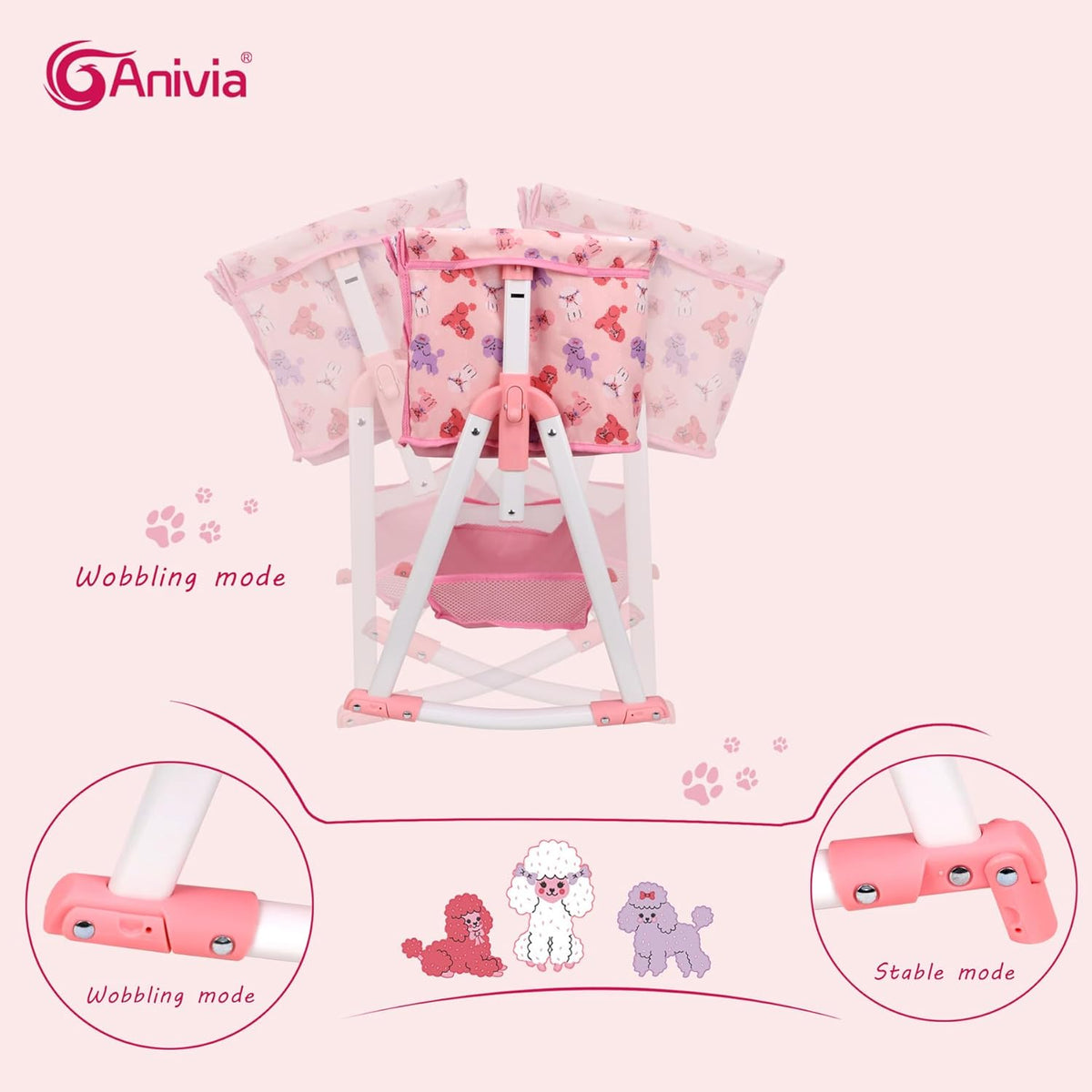 Anivia Stroller Toy Collection Doll Stroller Baby Doll Accessories - DP601PINK - image 4
