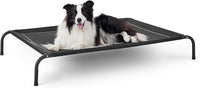 Bedsure Outdoor Elevated Cooling Dog Bed Large Sized Dog - Black / 49"L x 31.5"W x 8"Th