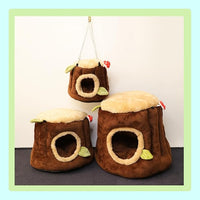 Guinea Pig Hideout Hamster Cage Accessories,Stump Style Soft Washable Hedgehog,Ferret,Rat Hammock for Cage,Chinchilla,Ferret, Bunny Bed,Small Animal Houses & Habitats(S)