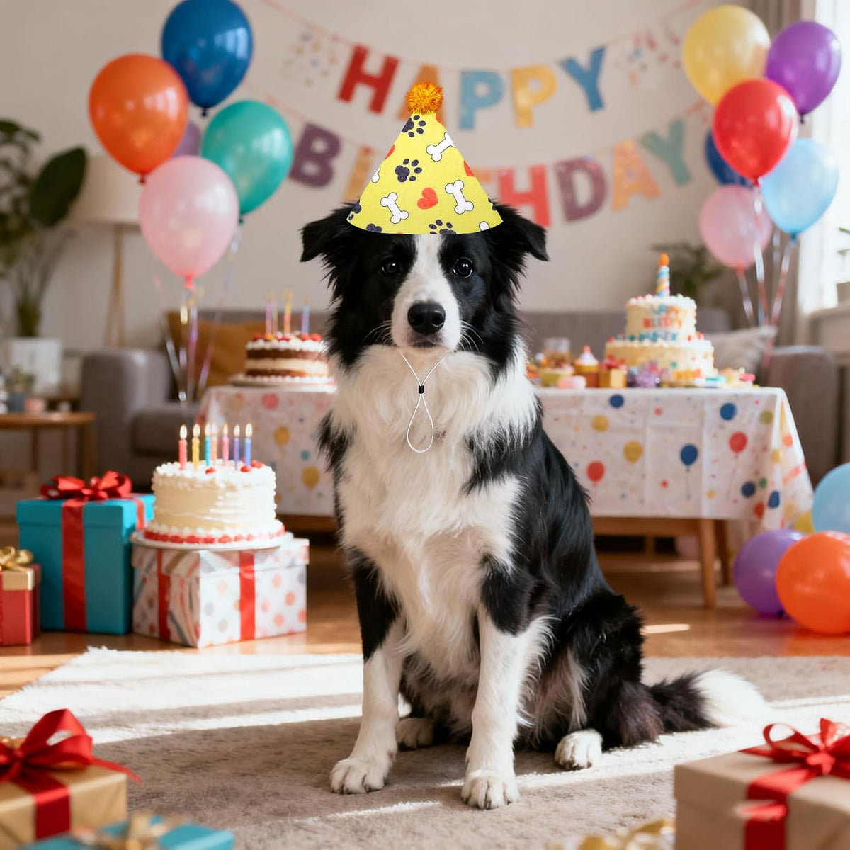 6PCS Dog Birthday Party Hats Felt for Small Medium Dogs Paw Bone – Essentials for Dogs - Party Hat / Large - image 4