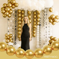 PartyWoo 100 white 6 inch linking balloons for garlands and arches - view 17