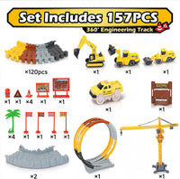 264 PCS Construction Race Tracks for Kids Toys - 360° Construction Race Track - image 4
