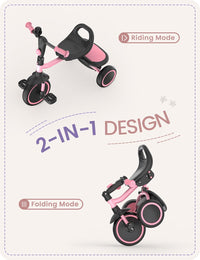 besrey Toddler Tricycle with Bell - Pink - image 2