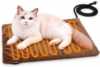 Cat Heating Pad, Heated Cat Bed, MET Safety Listed - Brown / Small: 16" x 13" x 1.6"
