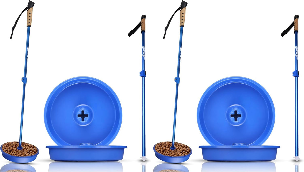 UpBowl No Bend Pet Bowl Kit, Pole & 2 Bowls, Easy Lift - 2 Bowls and Pole (Pack of 2)